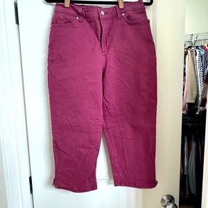 Gloria Vanderbilt Amanda 2.0 High Rise Slim Leg Short Jeans Size 12 Soft Pink